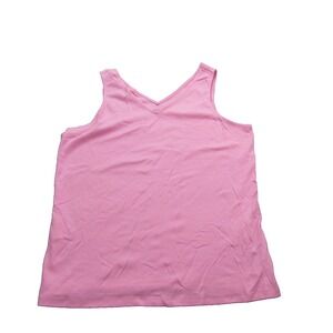 Isaac‎ Mizrahi Live Tank Top Womens Large Sleeveless V Neck Stretch Essentials